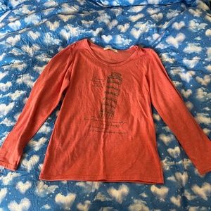 Coral pink long sleeved shirt